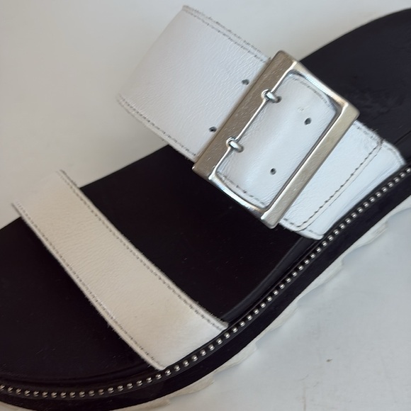 Sorel white Roaming Roaming Buckle Slides slide sandal slip on silver buckle - Picture 13 of 16